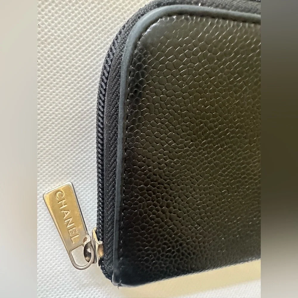 Chanel Caviar Zip Around Wallet